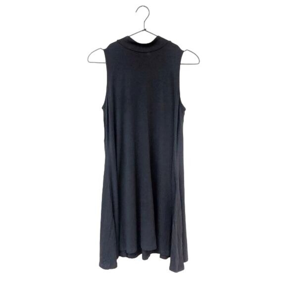 NWT Joan Vass Mock Neck Sleeveless Knit Flowy Mini Dress | Small - Picture 1 of 7